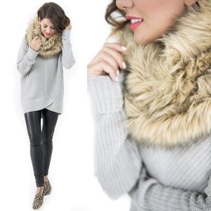 Jillian Harris for Privilege faux fur scarf